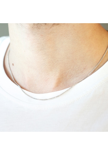 14 Ayar Altın Erkek 50 Cm Beyaz Zincir Kolye