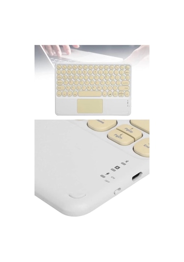 Bluetooth Touchpad Klavye 10.9 İnch Kablosuz Wifi Q Klavye Slim