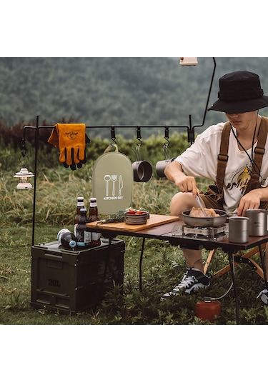 Symbee Kahverengi Kamp Çadır Mutfak Gereçleri Çantası Nilon Taşınabilir Outdoor Malzeme Saklama Çantası Kahverengi