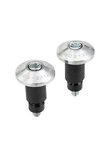 2 Adet Motosiklet Aksesuarları Gidon Kapağı Uç Tapaları - Gümüş Rengi