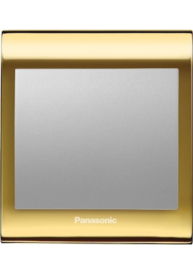 Viko Panasonic Thea Blu Tekli Anahtar Çerçeve Gold+dore, Kapak Metalik Beyaz