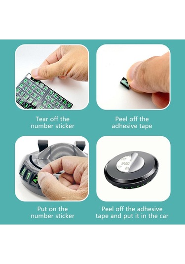 Seametal Araba Telefon Tutucu Abs Gösterge Paneli Navigasyon 360 Dönme Park Numarası Plaka Sabit Kaymaz Evrensel Siyah