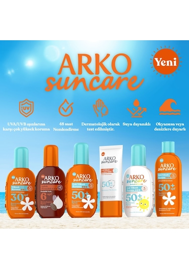 Arko Suncare Çok Yüksek Korumalı Vücut Güneş Spreyi SPF50+ 200 ML