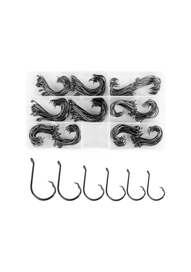 Xindoker T0190 180 Adet Yüksek Karbon Çelik Balık İğnesi Seti - Farklı Boylar, Keskin Uç, Barbed, Şeffaf Depolama Kutusu