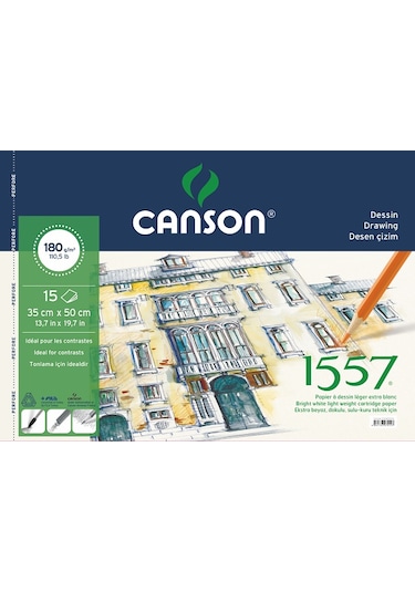 Canson 1557 Spiralli Resim Defteri 35x50 180 G 15yp