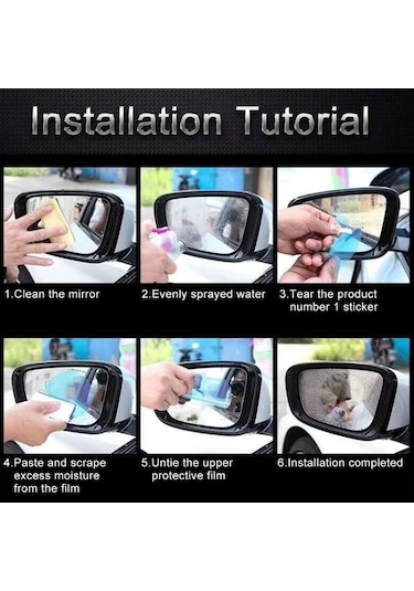 Cadillac Atsl Araba İçin Pet Dikizce Aynası Koruyucu Pencere Bezi Karşıtı Su Geçirmez Yağmur Kalkanı Filmi