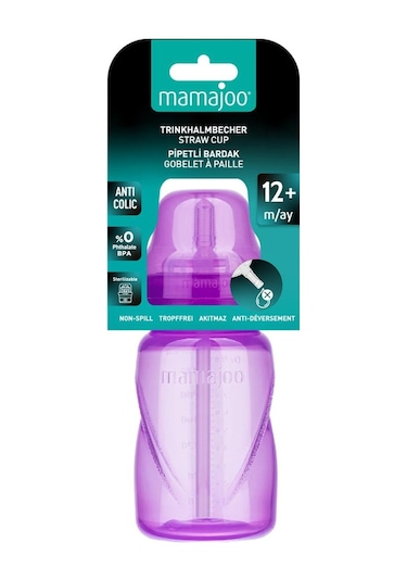 Mamajoo Pipetli Bardak 270 ML Mor