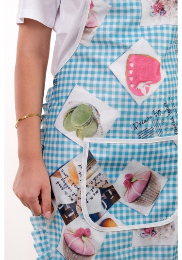 Jarse Frilly İkili Paket Sıvı Geçirmez Su Geçirmez Mutfak Önlüğü Çağla