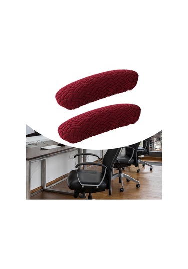 Suntek 2 Adet Ofis Koltuğu Kol Dayama Kılıfları Kırmızı