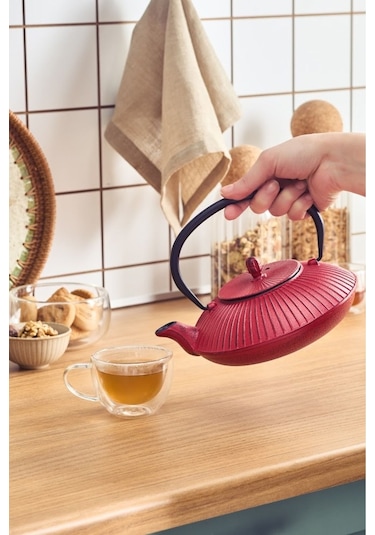 Karaca  Japanese Döküm Demlik-Teapot 800 ml Kırmızı