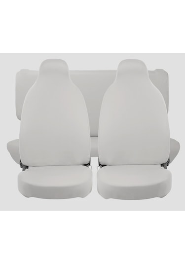 Her Araca Uyumlu Beyaz Oto Koltuk Kılıfı -araç Penye Koltuk Kılıfı Servis Kılıfı 4 Parça