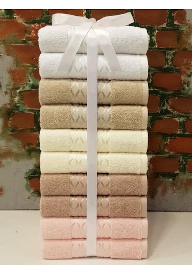 Özdilek Elissa Havlu 10 Adet 50x80 Pamuklu El Yüz Havlusu Çok Renkli