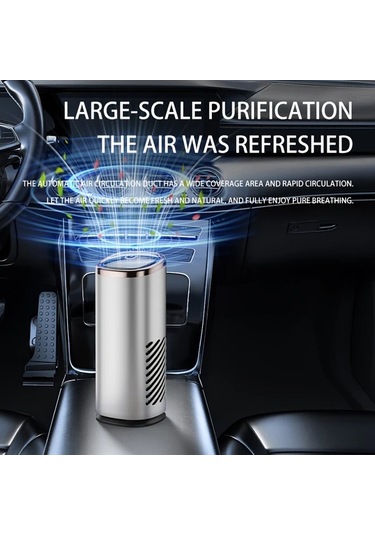 Honeybeeshop Hepa Filtreli Gümüş Taşınabilir Araç Hava Temizleyici Usb Sessiz Toz Polen Duman