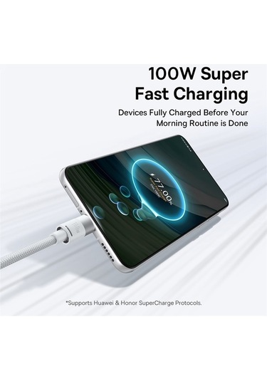 Pazly 3'ü 1 Arada 3,5a Hızlı Şarj Kablosu - 1,3m Baseus Ultra Hızlı Pc+tpe