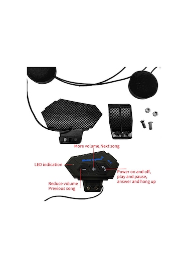Bt-12 Kask Mikrofonlu Kulaklık İnterkom Telefon Görüşmesi ve Müzik İçin Siyah