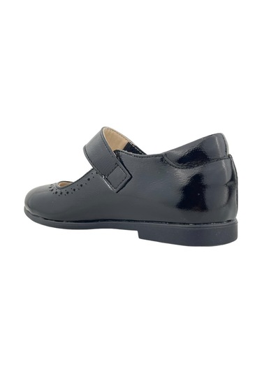 Retro Çocuk Okul Ayakkabısı Siyah Rugan Siyah Rugan