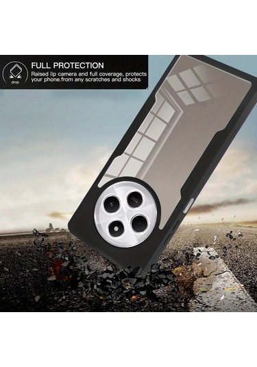 Fochsia Redmi 14c 4g Tamamen Şeffaf Titreşim Önleyici Tam Koruma Kılıf Kırmızı