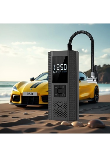 Primepickings Kablosuz Dijital Ekranlı Hava Pompası Portable Araç Bisiklet Motosiklet Ve Toplar İçin Şarj Edilebilir Lityum Pil Usb Type-c Bağlantılı