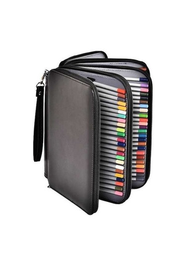 Willowhaven 184 Delik Sanat Depolama Kalem Kutusu Çok Renkli Eskiz Kalem Renk Kurşun Büyük Kapasiteli Kırtasiye Kutusu Siyah Siyah