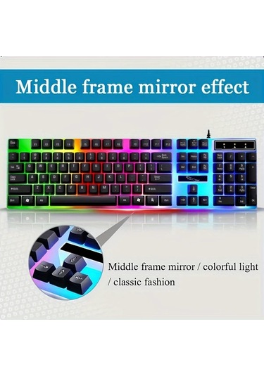 Techbloom Ergonomic Kablolu Klavye Ve Fare Kombosu Black Mekanik Hissi Pc Laptop Windows Mac İcin Diğer