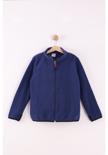 Monox Çocuk Unisex Parmak Geçmeli Polar Ceket Saks