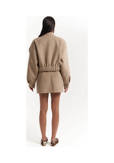 Tenby Taupe Crop Ceket-etek Takım Taupe