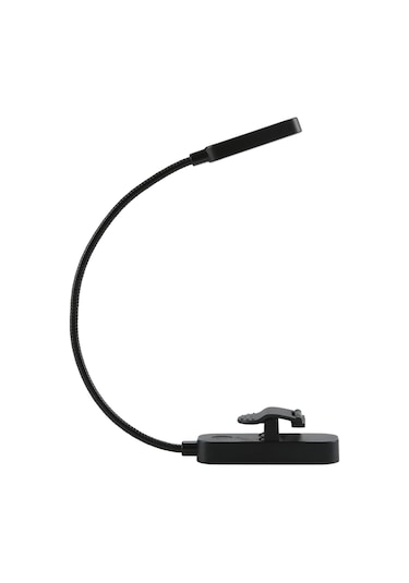 Yaleker Usb Şarj Edilebilir Led Kitap Lambası, 8 Led'li Uzun Tip Işık, 3 Renk Sıcaklığı, Dimmable, Siyah Model 1 Siyah