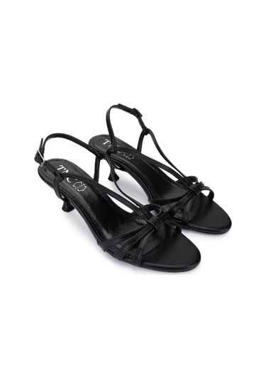 Tamer Tanca Kadın Vegan Siyah Topuklu Ayakkabı 932 2941 Bn Ayk Y25 Sıyah Siyah