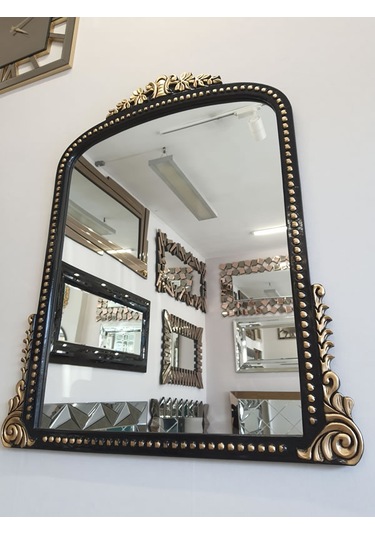 Ayna Denizi Lady Black Gold Model Siyah Altın Renk Dekoratif Ayna Altın - Siyah