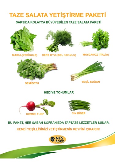 Sebze Tohumu - Taze Salata Yetiştirme Paketi 1 Adet