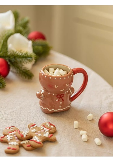 Roomi 330 Ml Seramik Yeni Yıl Kupa Zencefilli İnsan 194588342 Kırmızı