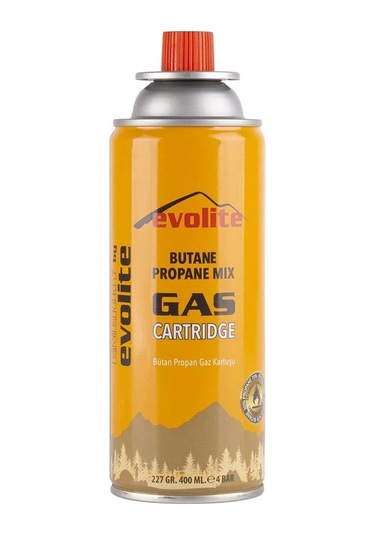 Evolite Butane Propane Valfli 227gr Gaz Ocak Kartuşu Sarı