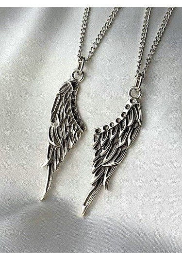 Sevgili Ve Arkadaşlık - İkili Gotik Kanat Kolyesi Best Friends Bf Çok REnkli