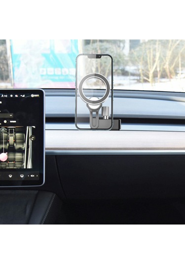 Tesla Telefon Tutucu İçin Manyetik Araç Montajı Kaymaz Darbeye Dayanıklı Telefon Braketi