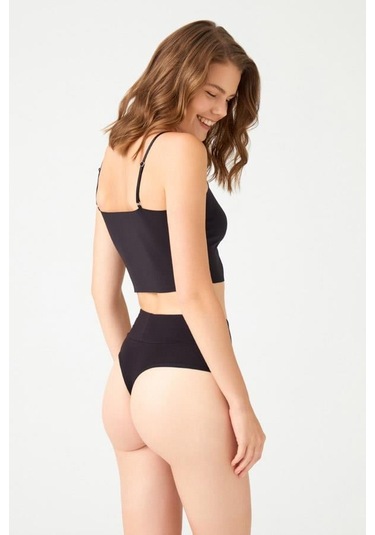 Pamuklu Yüksek Bel Toparlayıcı Kadın Tanga Külot 3'lü Paket Renkli-1 Çok Renkli