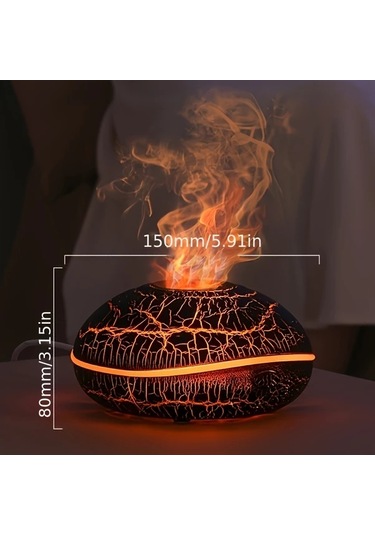 Techbloom Aroma Nemlendirici Esansiyel Yağ Eklenebilir Renkli Aydınlatma Wood Grain Color Küçük Rahatlatıcı Makine