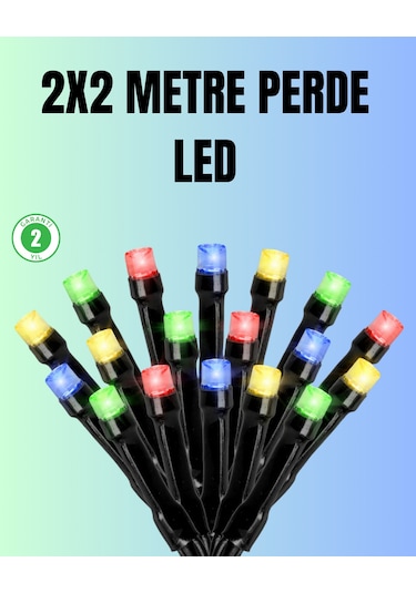 Su Geçirmez Pil Çalışan Led Perde Işık İç Ve Glblseme - 48 Dış Me RGB