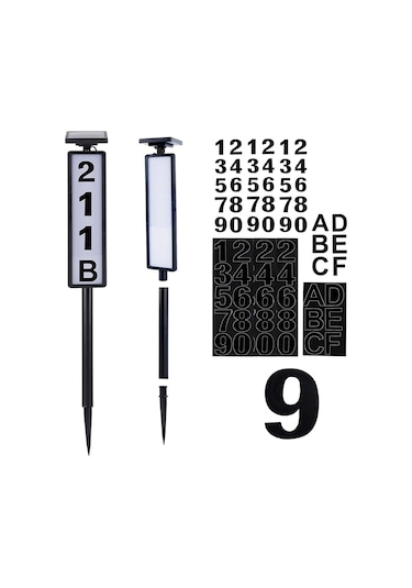 Güneş Enerjili Ev Numarası Işık Ev Adresi Dijital Aydınlatmalı