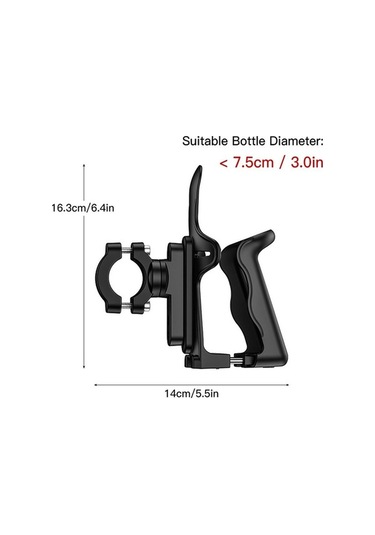 Pazly Bisiklet Su Şişesi Tutucu Dönen Motosiklet İçecek Montaj Kafesi Siyah Siyah