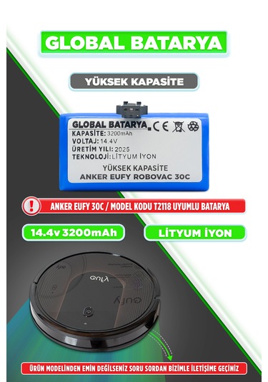 Anker Eufy Robovac 30c Uyumlu Batarya 3200mah