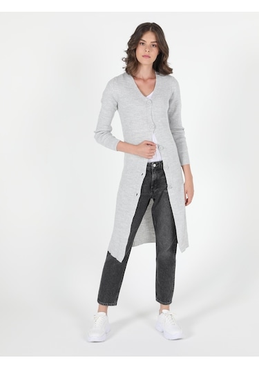 Colin's  Slim Fit  Kadın Gri Hırka CL1050577_Q1.V1_LGM
