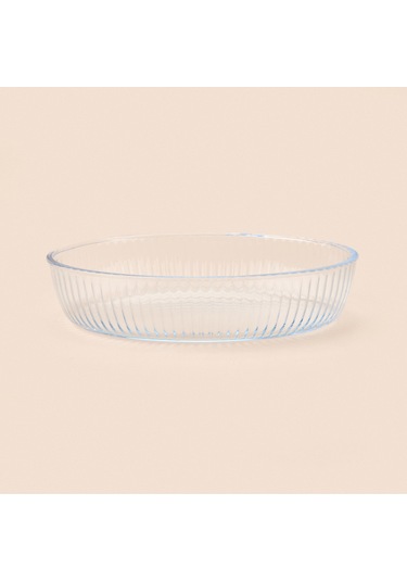 Twin Oval Cam Fırın Kabı - Şeffaf - 25x17 Cm Şeffaf