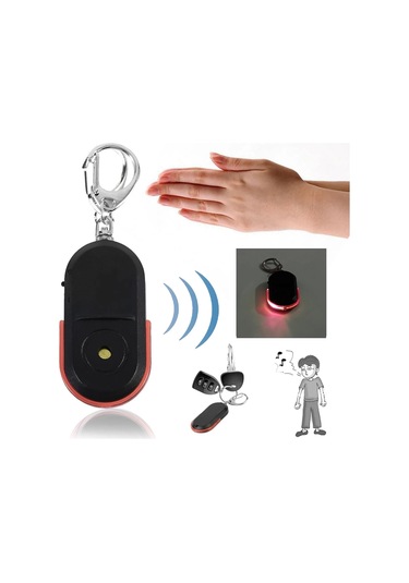 Sones 5 Adet Taşınabilir Anti-kayıp Alarm Anahtar Bulucu Kablosuz Düdük Sesli Led Işıklı Konum Belirleyici Bulucu Kırmızı