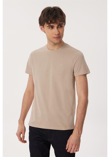 Lee Cooper Twıngo 1 Erkek O Yaka Pike T Shırt Bej 16350 Bej