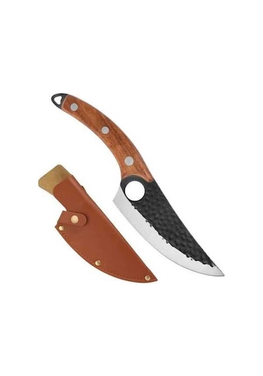 Novahub Hk-1005 6.ınc Karbon Çelik Kavisli Sap Kesim Bıçağı Kahve Kahve