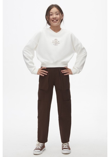 Nk Kids Kız Çocuk Sweatshirt 37807 Ekru