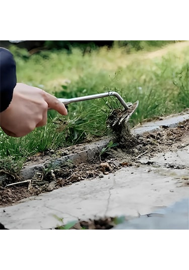 Ruicoo Bahçe Yabani Ot Temizleme Aleti - 4 Dişli Mangan Çelik Elle Çalışan Çok Amaçlı Ot Sökme Aracı