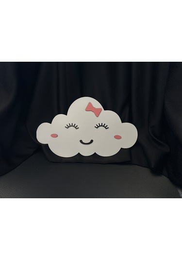 Led Işıklı Çocuk Odası Duvar Dekorasyon Gülen Bulut Kız Çocukları İçin