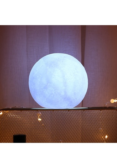 Konesam Bz1560 Silikon Ay Şekilli Beyaz Gece Lambası - Çocuk Odası Dekoru, Hediye Seçeneği, Yumuşak Işık, Kolay Kullanım Beyaz