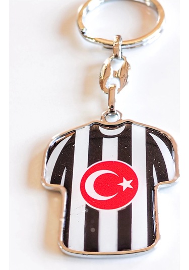 Moncuk Design Siyah Beyaz Takım Formalı Metal Anahtarlık